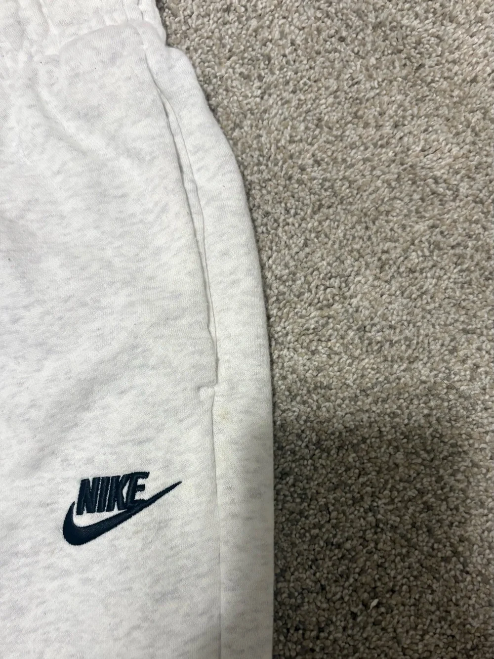 Nike Kids Light Gray Sweatpants with Black Logo